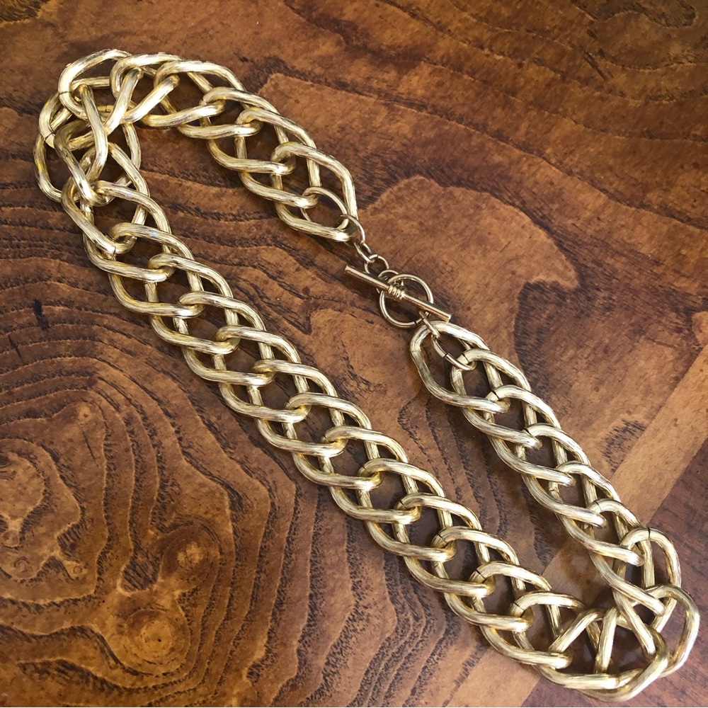 Vintage Avon gold plated chain link toggle clasp choker necklace - Picture 8 of 10